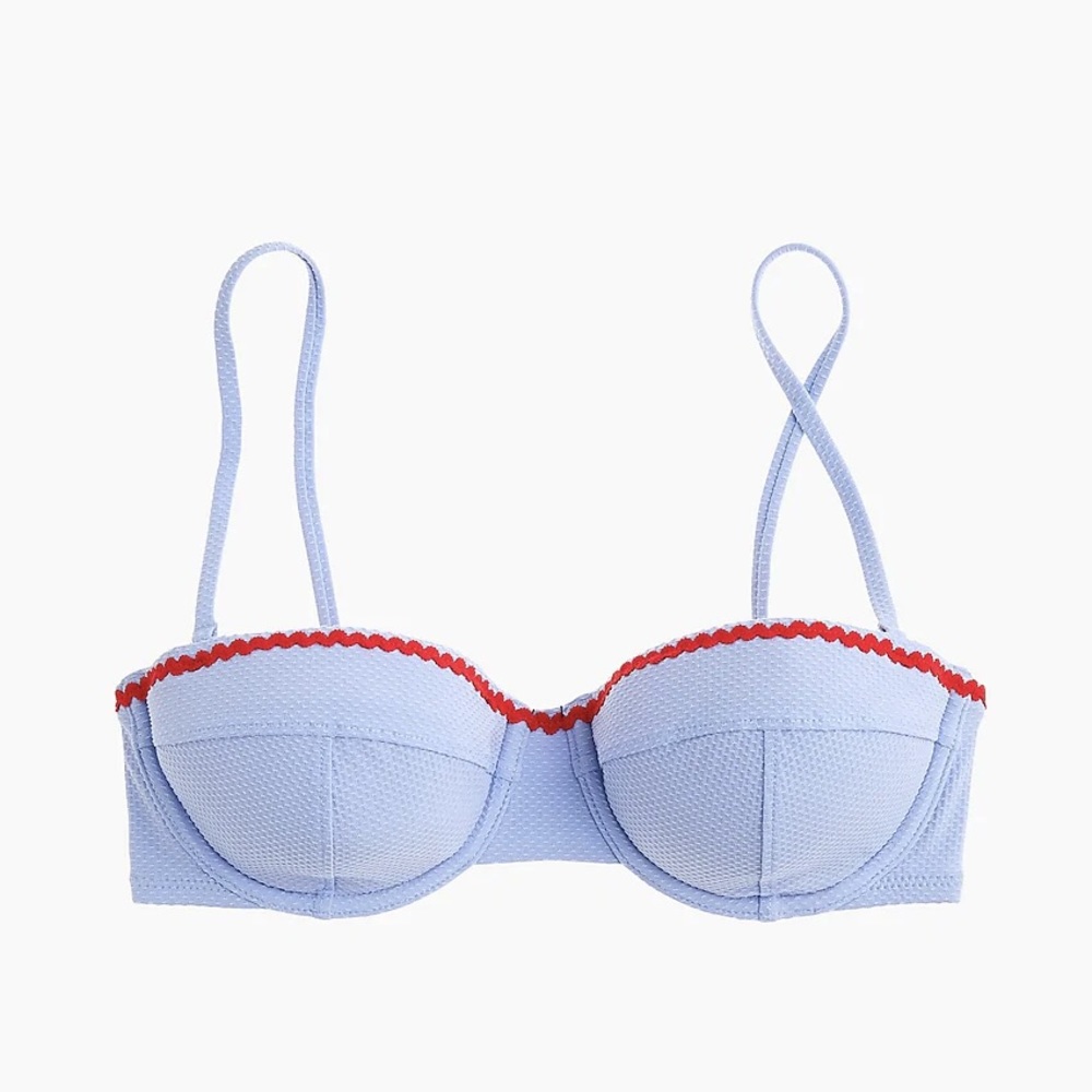 NWT Underwire Piqué nylon bikini top with rickrack - Picture 1 of 6